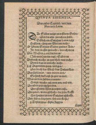 Das ander Capittel/ von dem Mercurio Lunae.