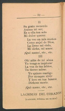 Lágrimas de corazón : (Canción, música de María)