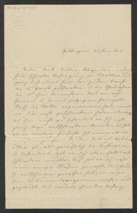 Brief an Alexander Mendelssohn : o.D. [23.11. o.J.]
