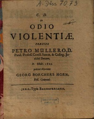 De odio violentiae