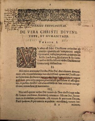 Theses theol. de vera Christi divinitate et humanitate