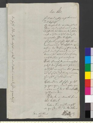 Brief von Goethe, Julius August Walter von an Goethe, Johann Wolfgang von
