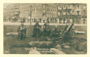 Novemberrevolution: "Berliner Straßenkämpfe März 1919. Schwere Minenwerfer."