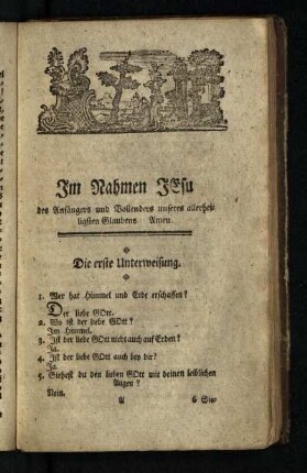 Die erste Unterweisung