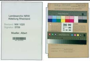 Entnazifizierung Albert Mueller , geb. 21.09.1897 (Vulkaniseur)