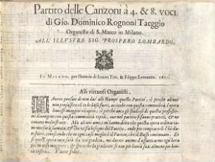 Partito delle Canzoni à 4. & 8. voci