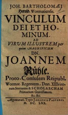 Vinculum Dei et hominum