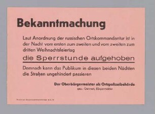"Bekanntmachung"