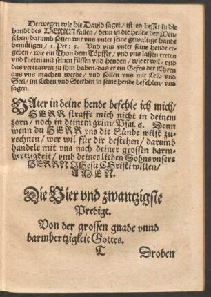 Die Vier und zwantzigste Predigt.