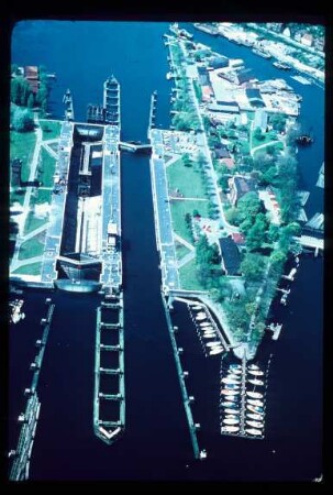 Luftbild alte Schleuse Kiel-Holtenau
