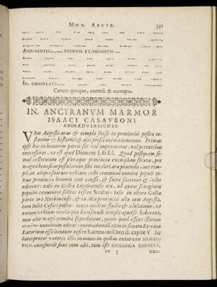 In. Ancyranum Marmor Isaaci Casauboni