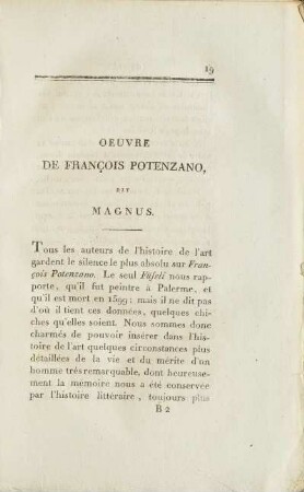 Oeuvre De François Potenzano, Dit Magnus.