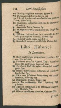Libri Historici. In Duodecimo