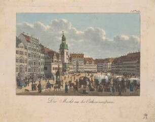 Der Marktplatz in Leipzig von der Katharinenstraße