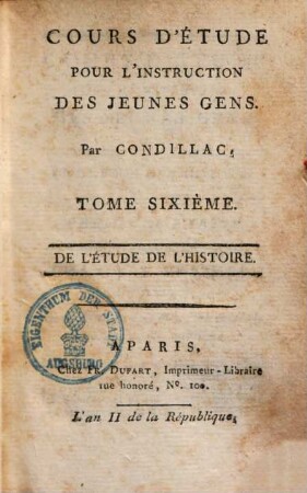 Cours d'étude : pour l'instruction des jeunes gens, 6