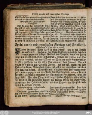 Epistel am ein und zwantzigsten Sontage nach Trinitatis, Ephes. am 6. Capitel, v. 10:17.