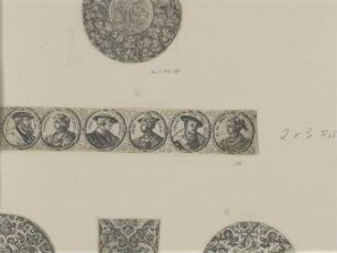 Fries mit Bildnissen von Carl V., Isabella, Ferdinandus, Anna, Henricus und Katharina