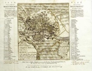 WHK 23 Österreichischer Sukzessionskrieg 1740-1748 bis zum Aachener Frieden: Plan der Angriffe der Franzosen auf Maastricht, 9. April bis 10. Mai 1748