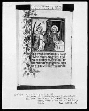 Deutsches Gebetbuch (Waldburg-Gebetbuch) — Verkündigung, Folio 88verso