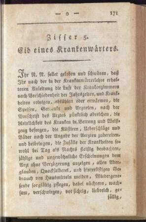 Ziffer 5. Eid eines Krankenwächters