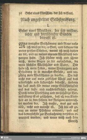 Nach angestellter Selbstprüfung
