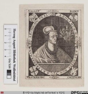 Bildnis Adolf II. (Graf von Nassau-Wiesbaden-Idstein), 1461-75 Kurfürst u. Erzbischof von Mainz