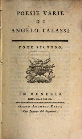 Poesie Varie Di Angelo Talassi. 2