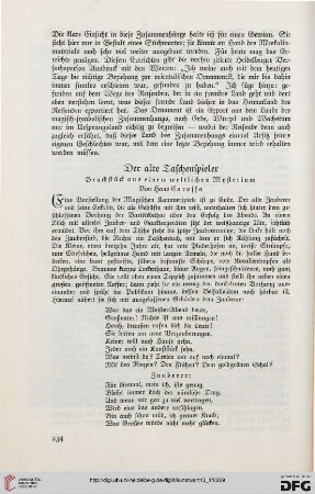 Der alte Taschenspieler: Bruchstück aus einem weltlichen Mysterium