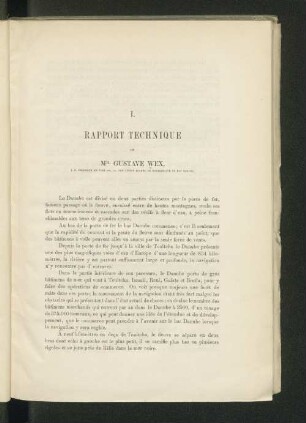 I. Rapport technique