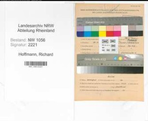 Entnazifizierung Richard Hoffmann , geb. 30.04.1909 (Arbeiter)
