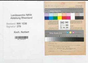 Entnazifizierung Norbert Koch , geb. 05.12.1909 (Kaufmaennischer Angestellter)