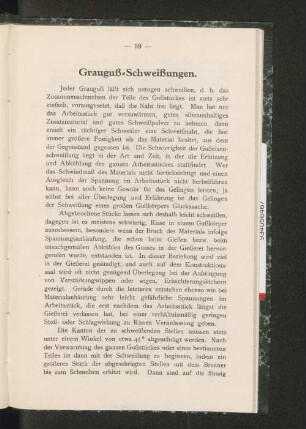 Grauguß-Schweißungen.
