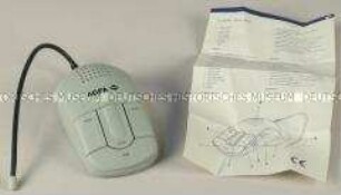 Funkmouse mit AGFA-Werbeaufdruck, Bedienungsanleitung und Verpackung