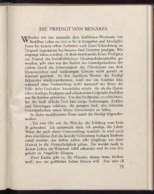 Die Predigt von Benares.