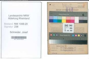 Entnazifizierung Josef Schneider , geb. 04.09.1909 (Beamter)