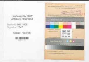 Entnazifizierung Heinrich Kenter , geb. 26.08.1892 (Lehrer)