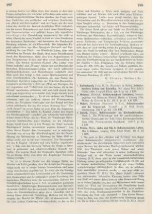 188-190 [Rezension] Kattenbusch, Ferdinand, Schleiermachers Größe und Schranke