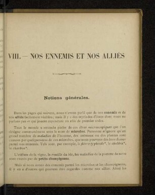 VIII. --- NOS ENNEMIS ET NOS ALLIÉS
