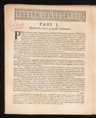 Pars I. Declaratio totius propositi Schematis.