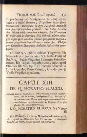 Caput XIII. De Q. Horatio Flacco