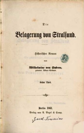 Die Belagerung von Stralsund : Historischer Roman, 1