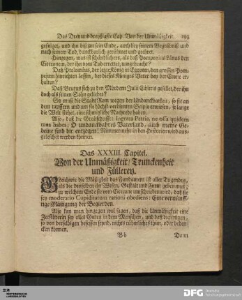 Das XXXIII. Capitel. Von der Unmäßigkeit, Trunckenheit und Füllerey.