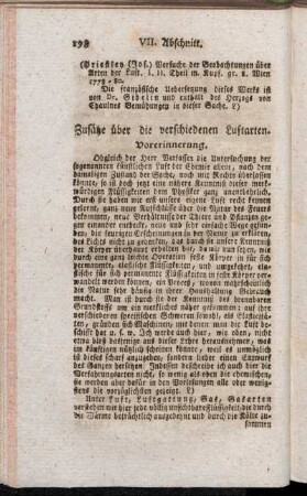 Zusätze über die verschiedenen Luftarten