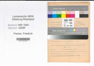 Entnazifizierung Friedrich Fischer, geb. 04.11.1892 (Verw.Angest.)
