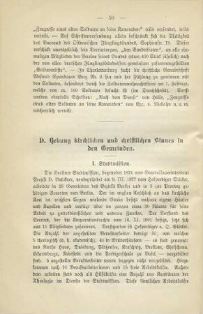 D. Hebung kirchlichen und christlichen Sinnes in den Gemeinden