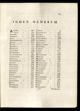 INDEX GENERUM