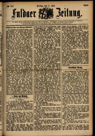 Ausgabe vom Freitag, den 05. Juli 1889.