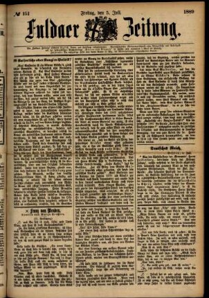 Ausgabe vom Freitag, den 05. Juli 1889.