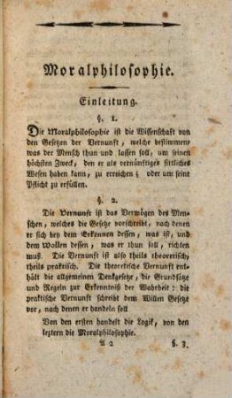 Lehrbuch für den ersten Unterricht in der Philosophie. 2, Moral, Naturrecht, moralische Religionslehre