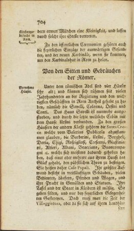 Von den Sitten und Gebräuchen der Römer.
